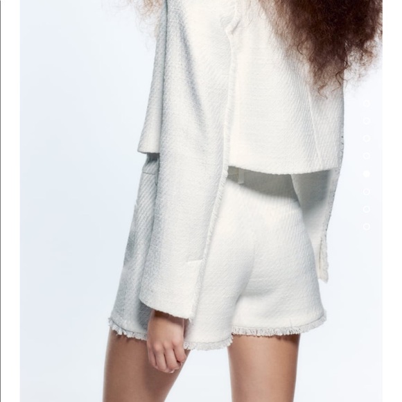 Zara White Structured Shorts - Picture 4 of 8